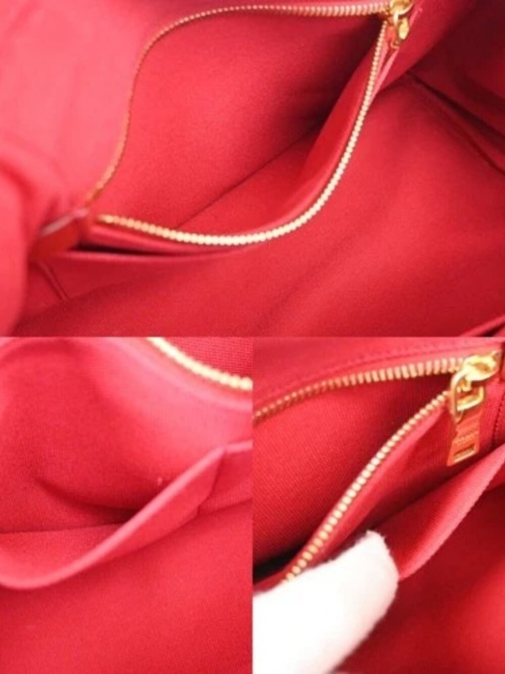 PRADA Logo Canapa 2Way Shoulder Hand Bag Canvas Leather Red GHW 79YH925 - Picture 16 of 16